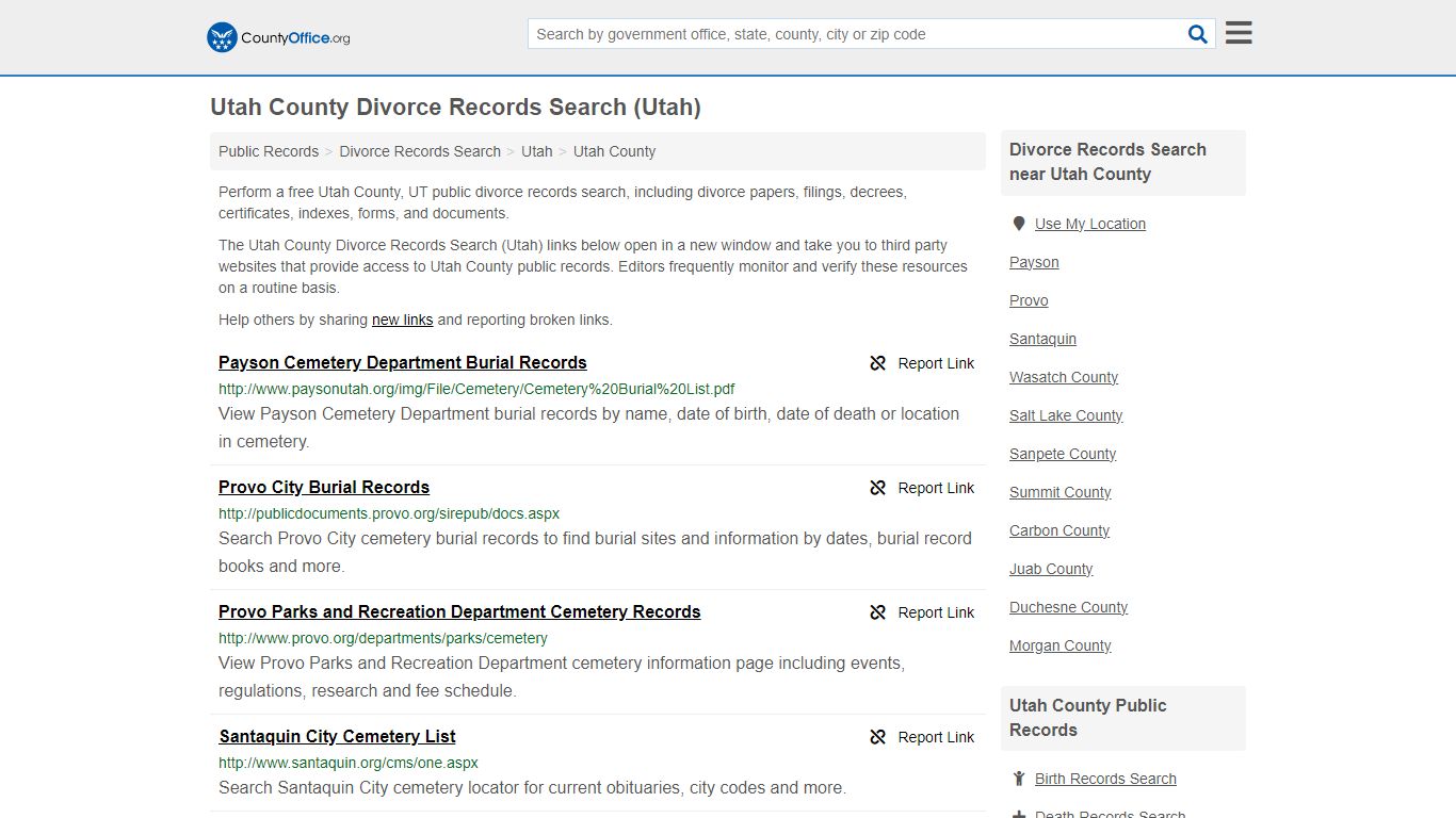 Divorce Records Search - Utah County, UT (Divorce Certificates & Decrees)